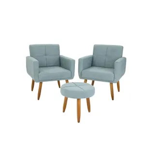 Poltronas 2 + Puff Havana F-495 Celeste